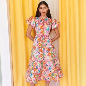 CeliaB Baba Voyager Print Midi Dress XS - Brand New